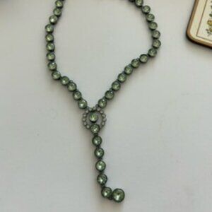 Green and Pewter Necklace